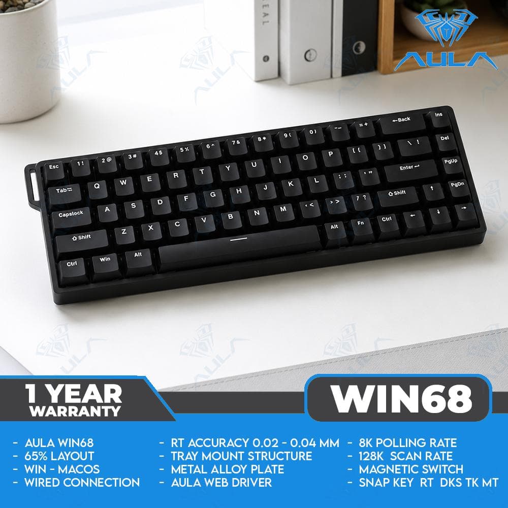 AULA WIN68 HE – 65% – Wired – 8K Polling Rate – Magnetic Switch – Rapid Trigger – Gaming Keyboard thumbnail 3